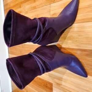Guess Purple Heeled Boots with Chic Design and Pointed Toe Size 71/2.